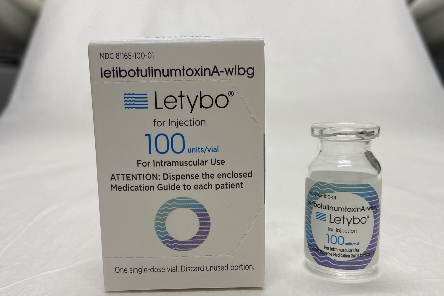 Letybo (letibotulinumtoxinA-wlbg) 100 unit carton and vial used at MIMoMD